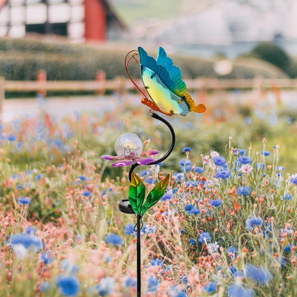 Glass Butterfly Solar Lights Garden Decor - Picture 6 of 6